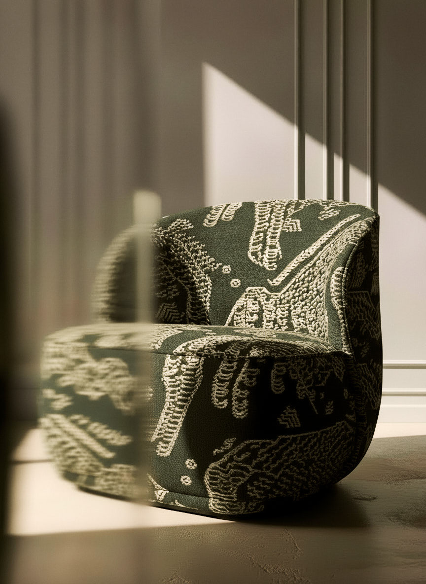 AI Crafted Photography by DALY Paris based studio - LaPipe Lounge Chair - Friends & Founders - Savannah Bay Gallery